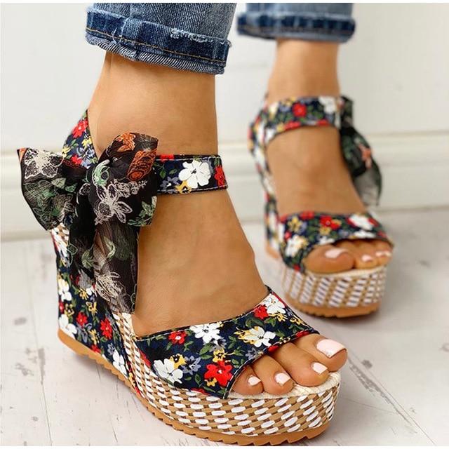 Kimberly® | Floral Platform Sandals