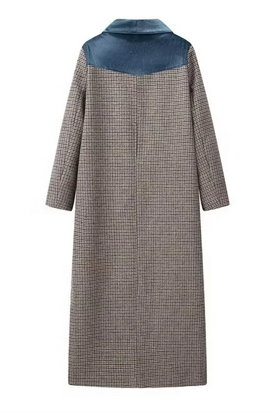 Frieda® | Casual outerwear with street plaid patchwork contrast turn-down collar