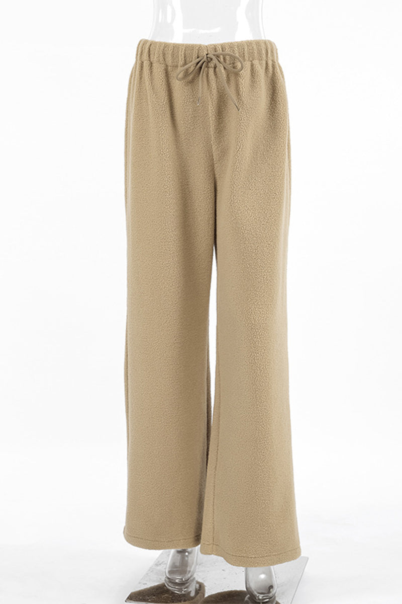 Isabella® | Casual street pocket lace-up pants, fluffy, loose, high waist, wide leg