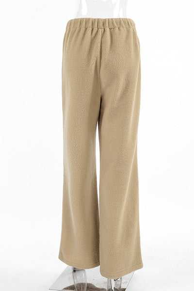 Isabella® | Casual street pocket lace-up pants, fluffy, loose, high waist, wide leg
