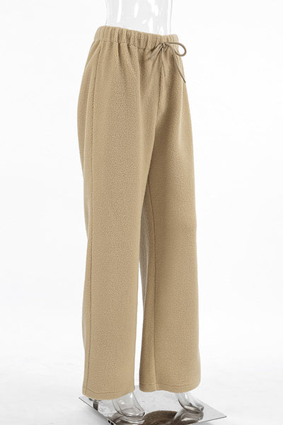 Isabella® | Casual street pocket lace-up pants, fluffy, loose, high waist, wide leg
