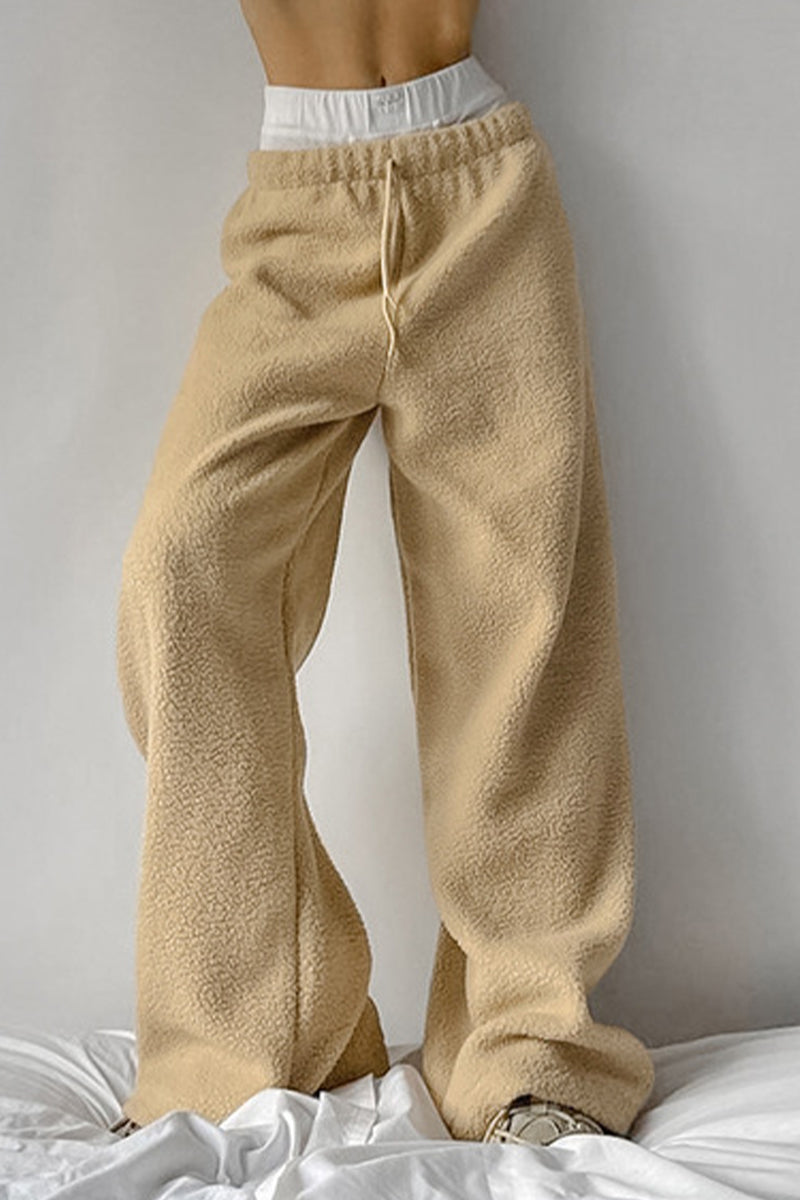Isabella® | Casual street pocket lace-up pants, fluffy, loose, high waist, wide leg