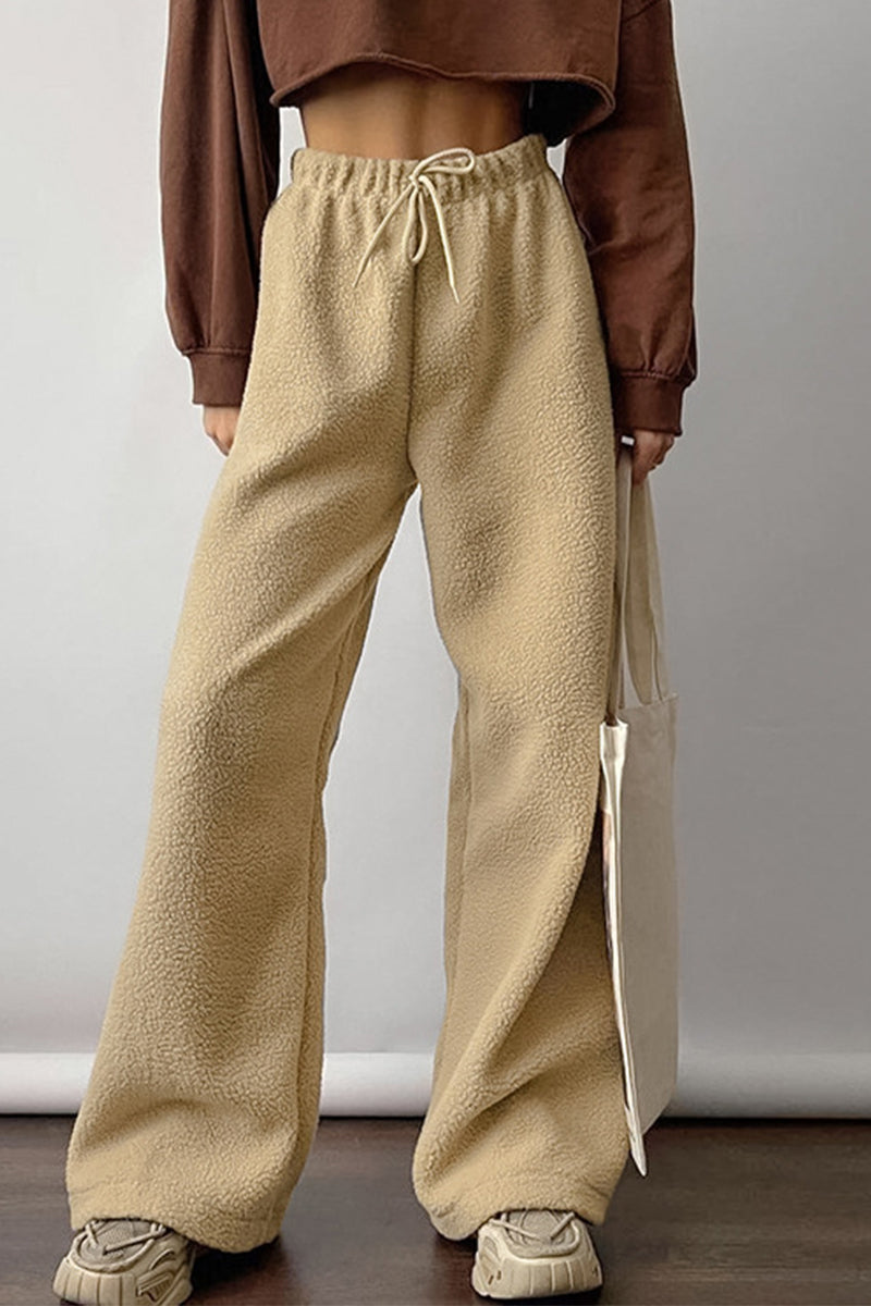 Isabella® | Casual street pocket lace-up pants, fluffy, loose, high waist, wide leg