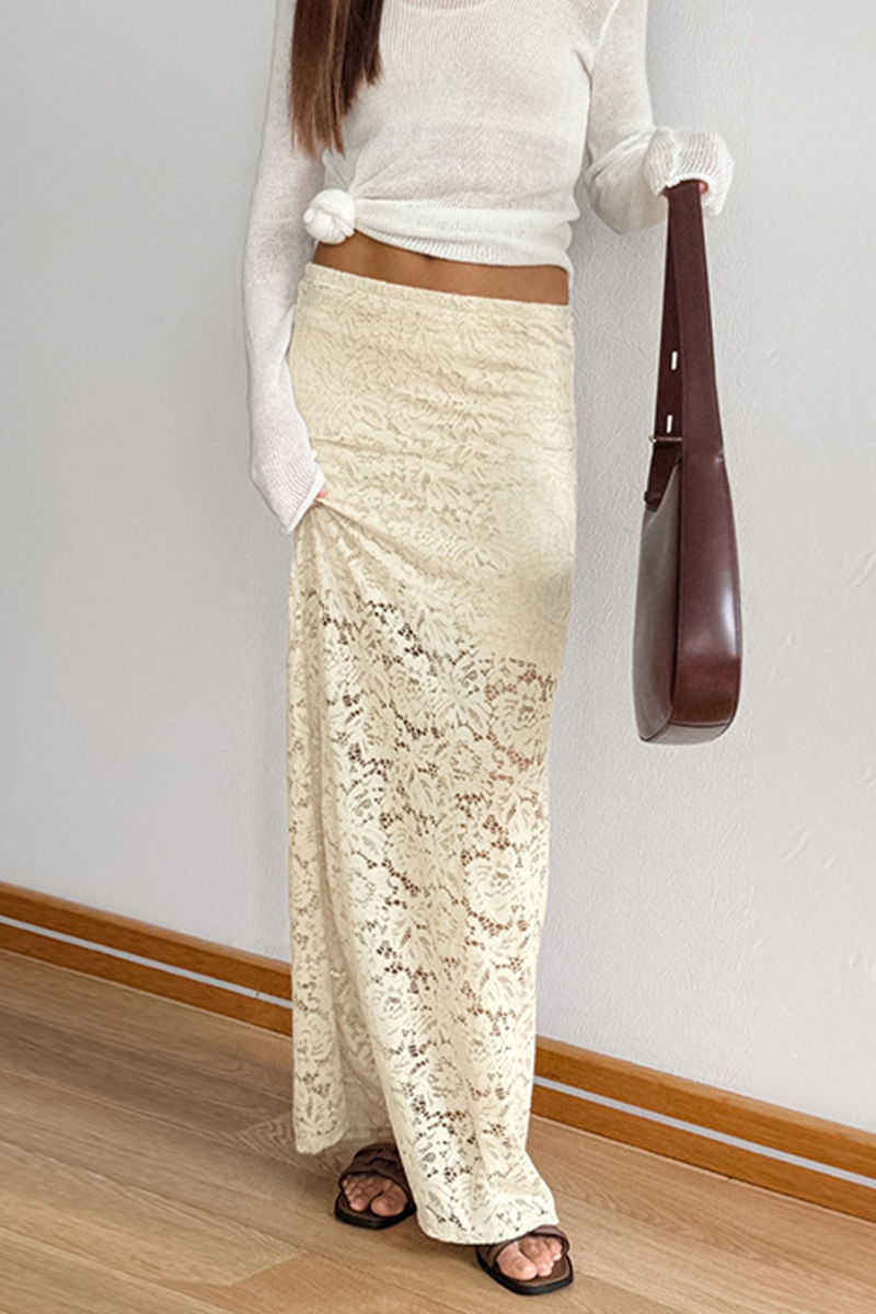Jennifer® | Sexy straight plain lace pants