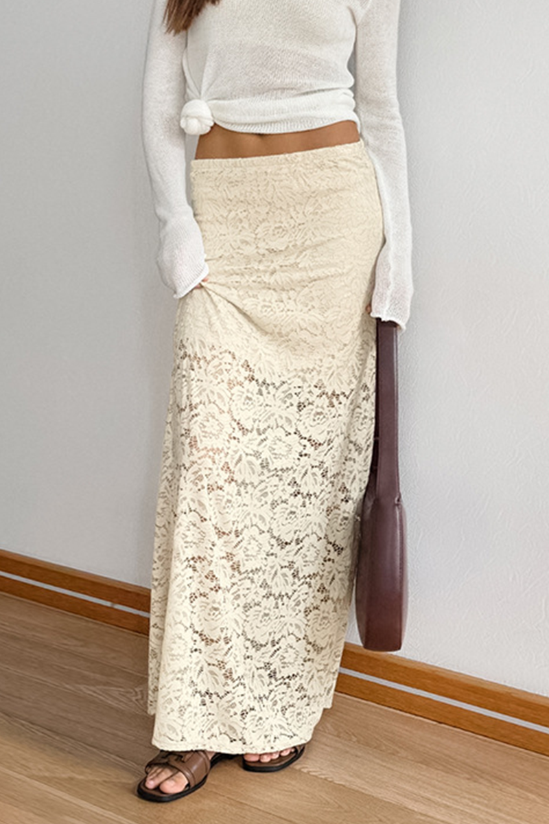 Jennifer® | Sexy straight plain lace pants