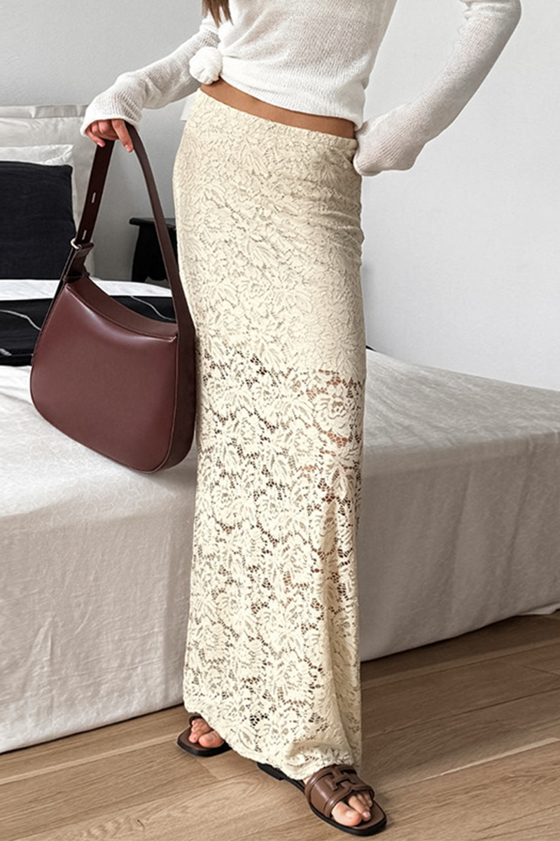 Jennifer® | Sexy straight plain lace pants