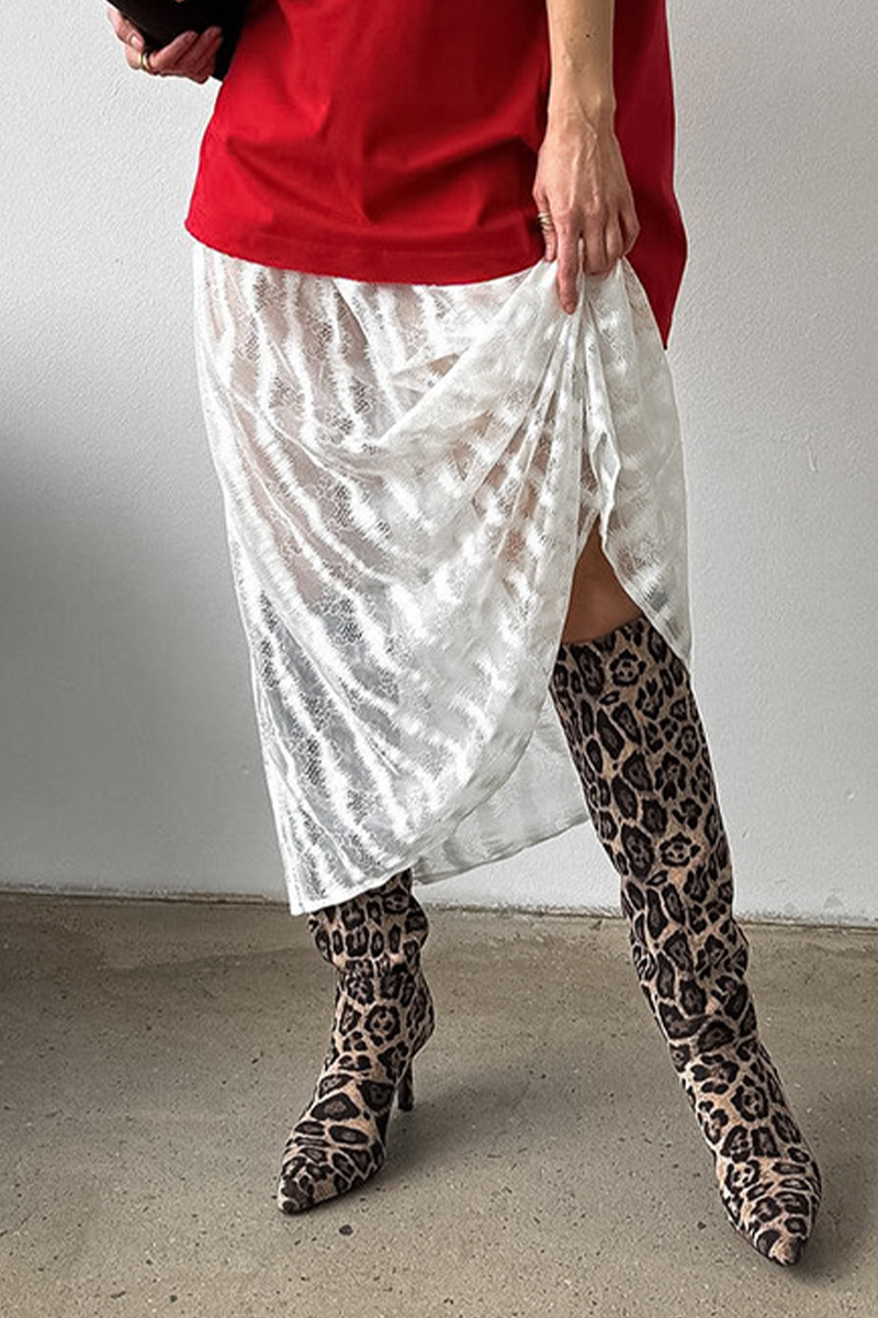 Leila® | Sexy hollow-out see-through loose A-type high waist pants