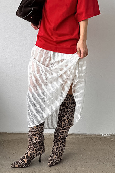 Leila® | Sexy hollow-out see-through loose A-type high waist pants