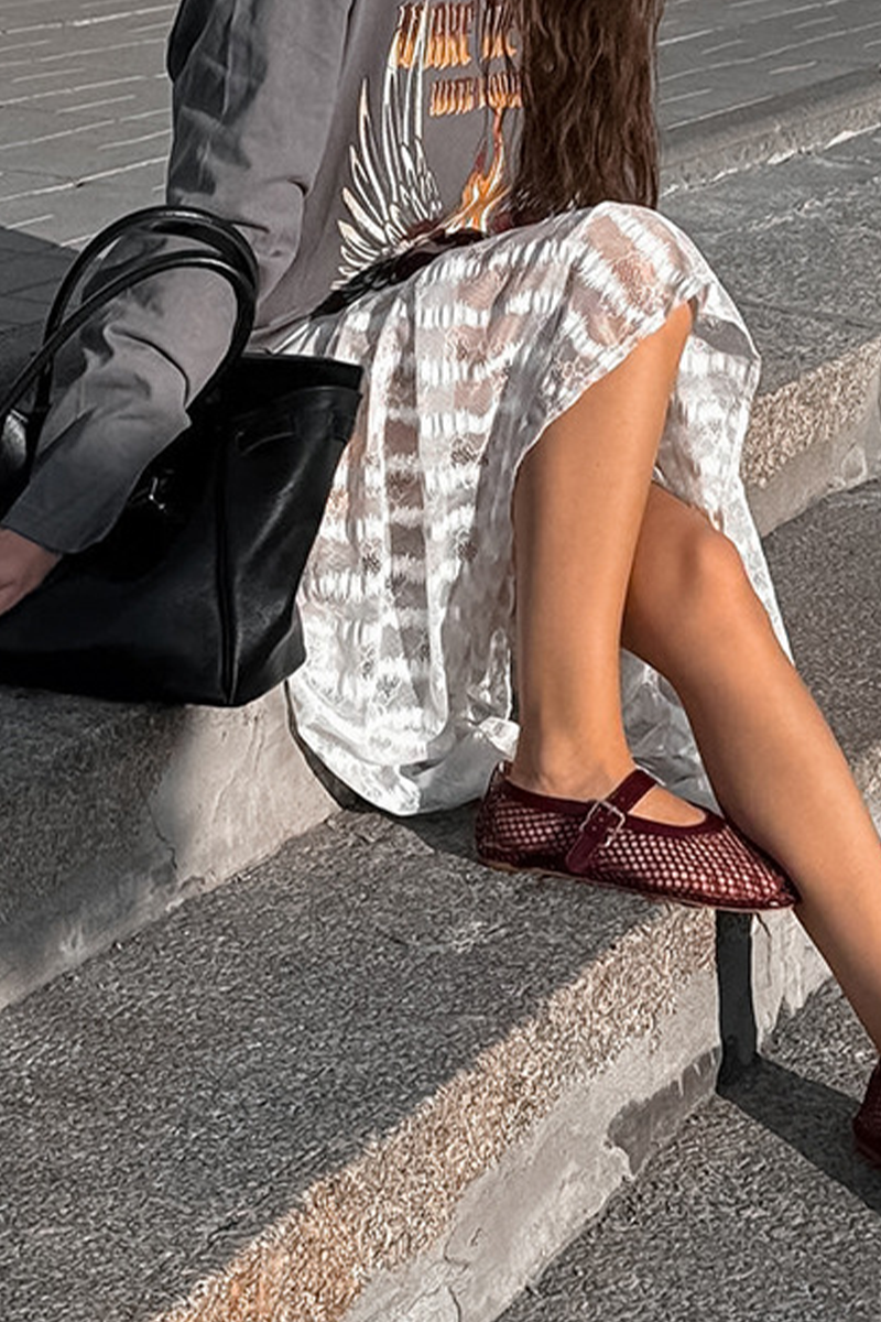 Leila® | Sexy hollow-out see-through loose A-type high waist pants