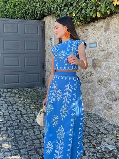 Camilla™ | Printed Set, Top and Skirt
