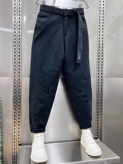 Aidan | Classic Black Belted Pants