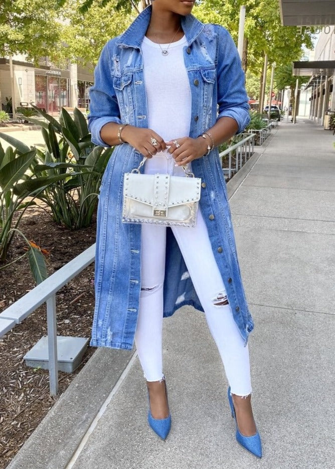 Camila® | Long denim jacket for women