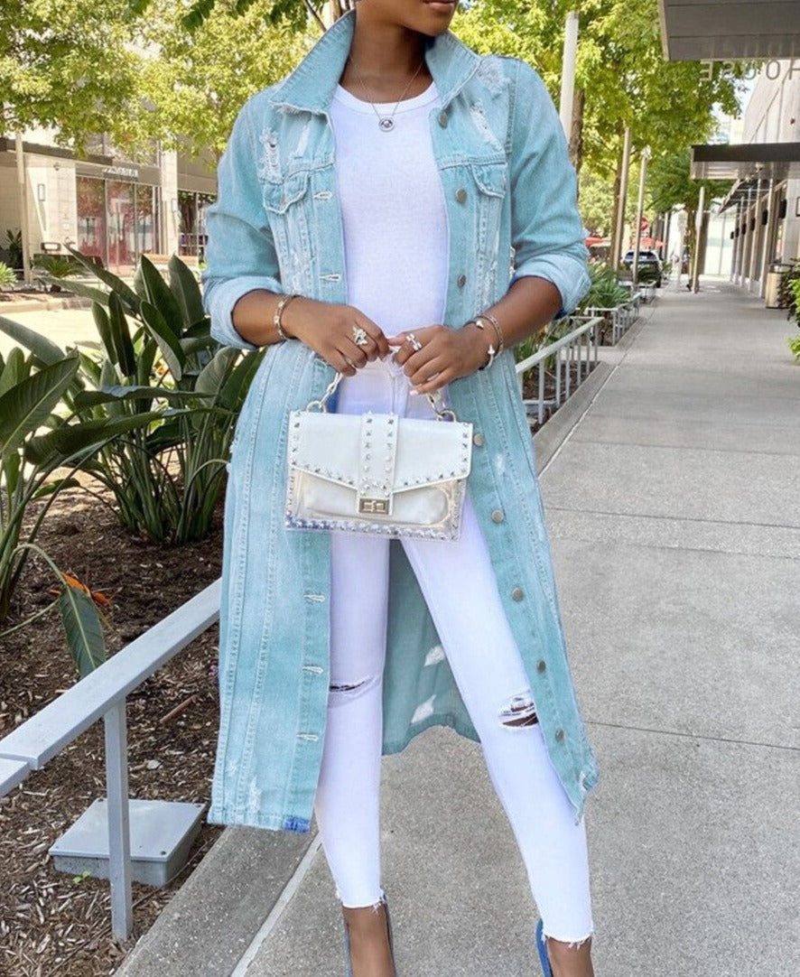 Camila® | Long denim jacket for women