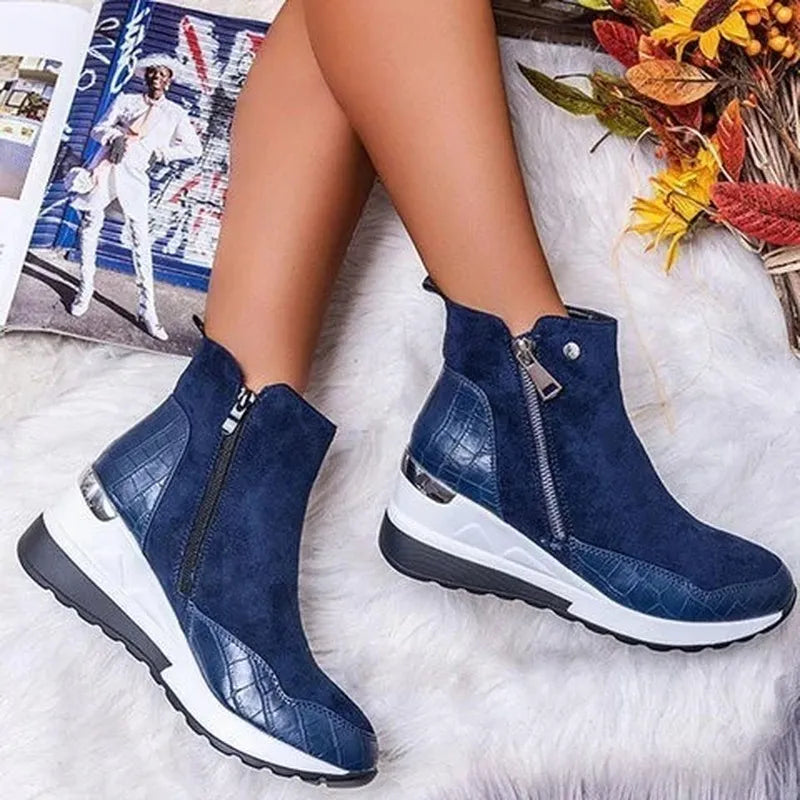 Rebecca® | Women's ankle boots with a wedge heel and thick sole
