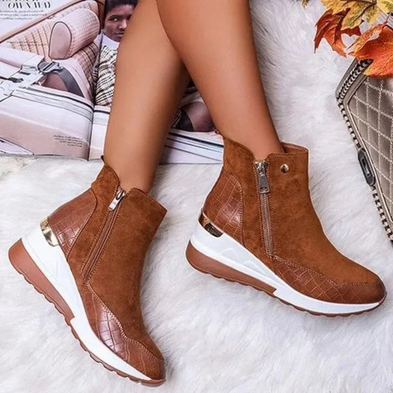 Rebecca® | Women's ankle boots with a wedge heel and thick sole