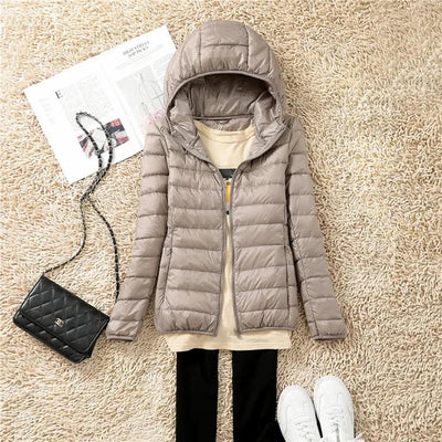 Ultralight Packable Down Coat With Hood