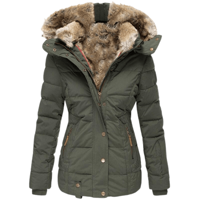 Women's Winter Jacket With Fur Lining And Slim Fit