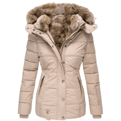Women's Winter Jacket With Fur Lining And Slim Fit