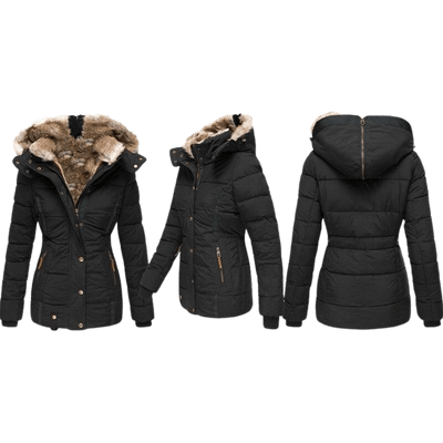 Women's Winter Jacket With Fur Lining And Slim Fit