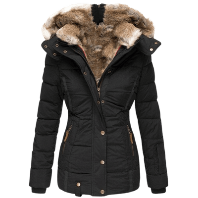 Women's Winter Jacket With Fur Lining And Slim Fit