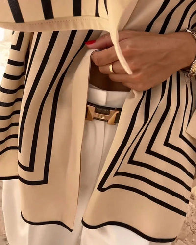 Casual Split Stripe Shirt