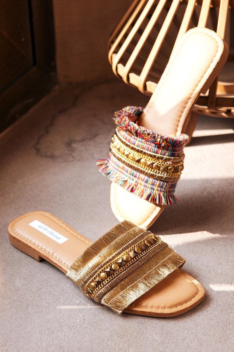 Yamel® | Flat Sandals With Metal Decoration