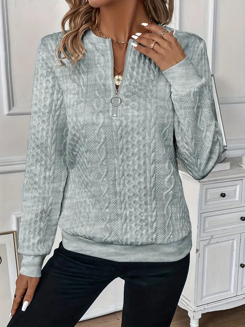 Maria | Elegant Zip-Up Sweater