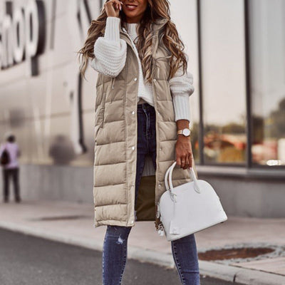Cayetana® | Long padded vest with hood